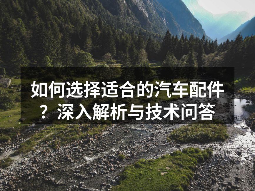 选择合适汽车配件关键在于兼容性